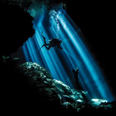 Rays of Light Uderwater 1 Piece Wrapped Canvas Wall Art