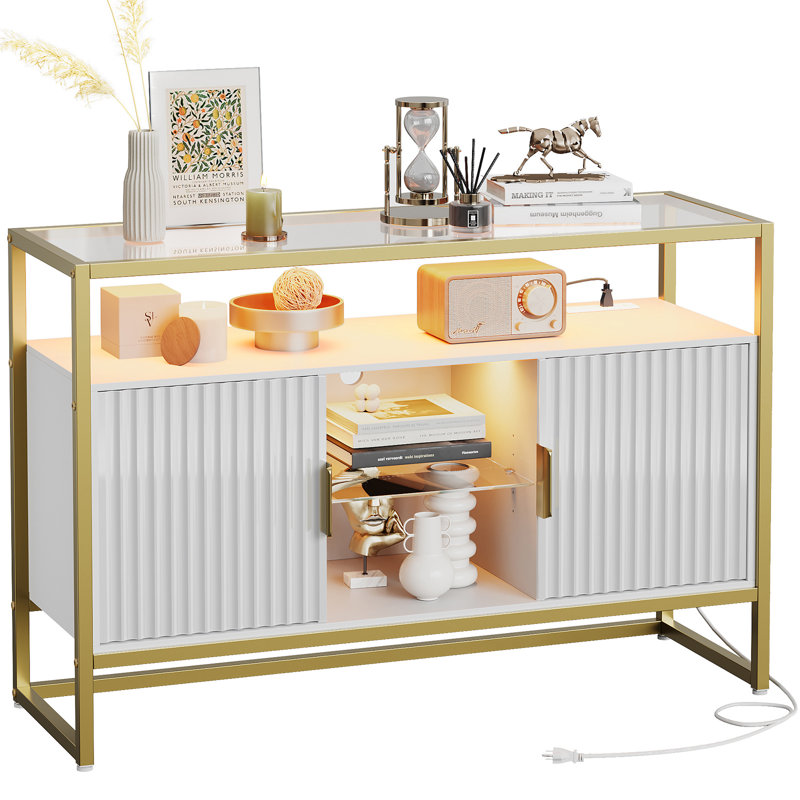 120cm Glass Top Console Table