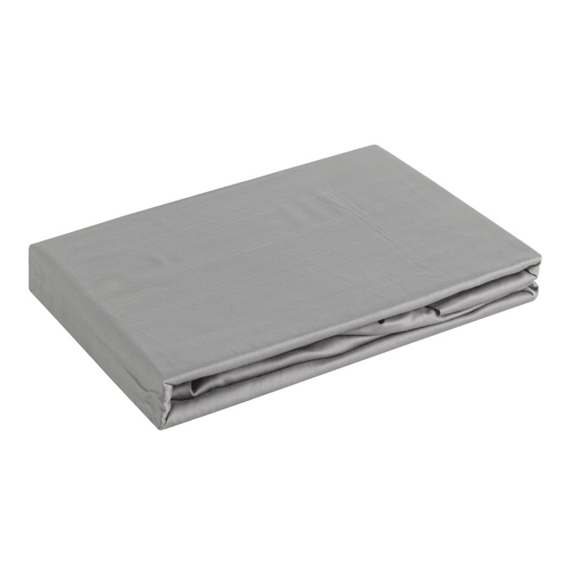 Satin Fitted Sheet, 200cm W x 220cm L, Grey