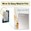 Or et vert cascade de marbre blanc V - peinture abstraite miroir décoratif, miroir mural moderne, impression d'art en métal-258563598