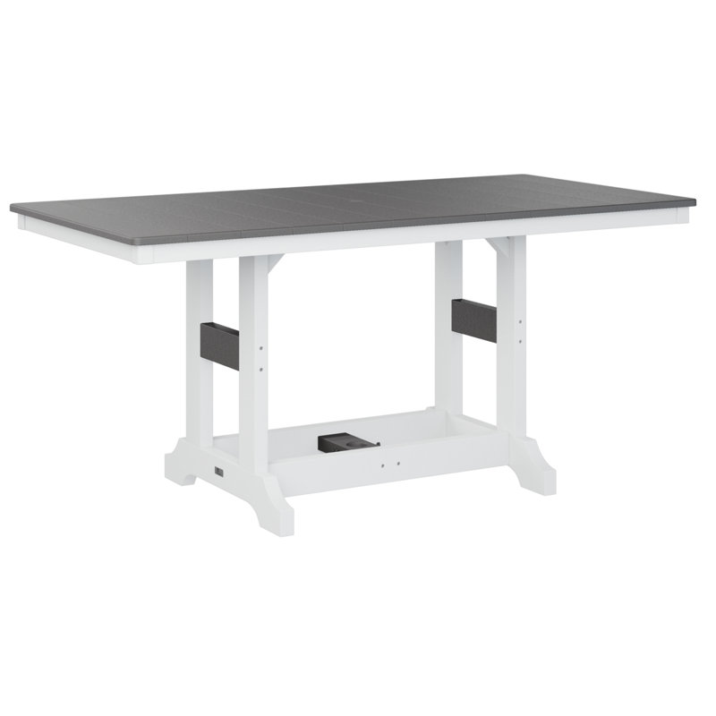 Table de bar rectangulaire berlinoise de 66 po Berlin, H 39,5 po x l 66 po x P 33 po, Gris fumée