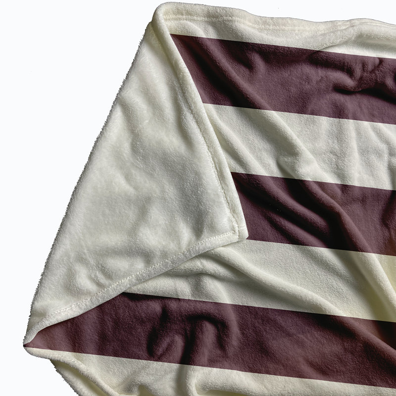 Couverture polaire à rayures graduées, L 50 po x L 60 po, Mauve poussiéreux