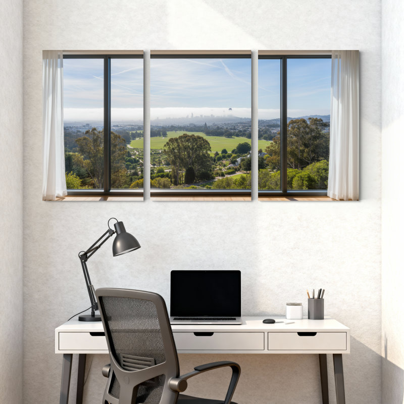 Ensemble de 3 impressions d'art sur toile, paysage urbain et paysage urbain, H 24 po x l 48 po
