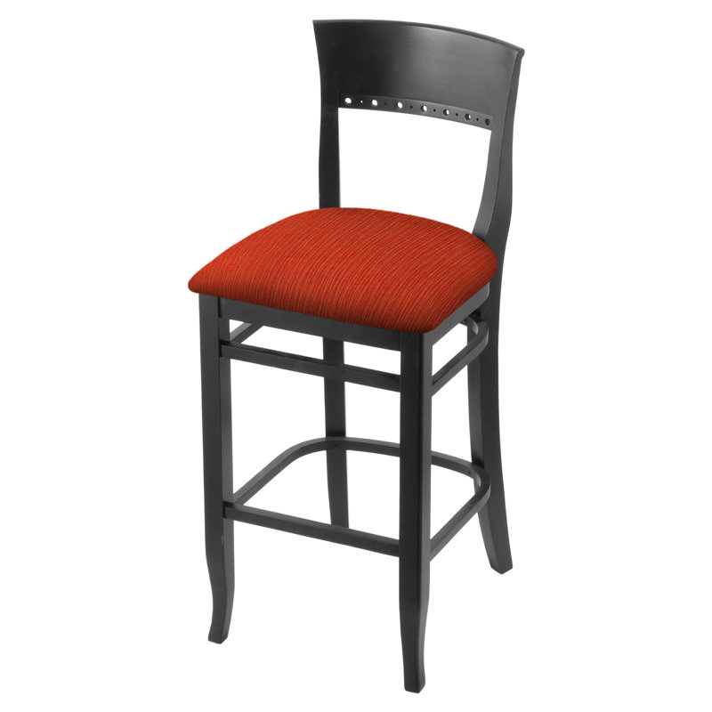 Tabouret 30 ", Noir, Coquelicot graphique, Tabouret de comptoir (siège d'une hauteur de 25 p