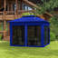 Auvent Pop Up 11 pi x 11 pi, pavillon de jardin extérieur avec filet amovible, tente instantanée, pavillon bleu, événement