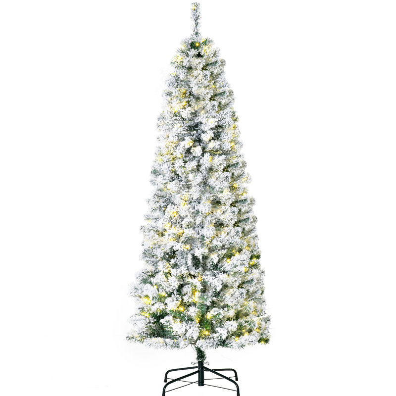 Sapin de Noël artificiel enneigé 6 pi avec des branches réalistes, 250 lumières DEL et 462 pointes, H 5,9 pi