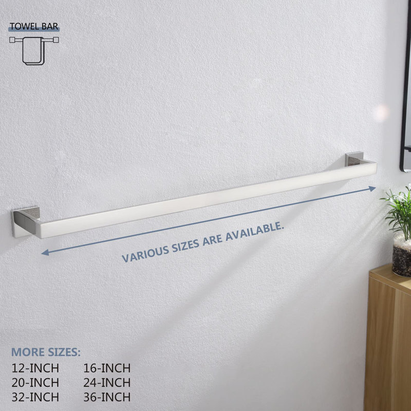 Barre à serviettes murale 37,2 po, Chrome poli