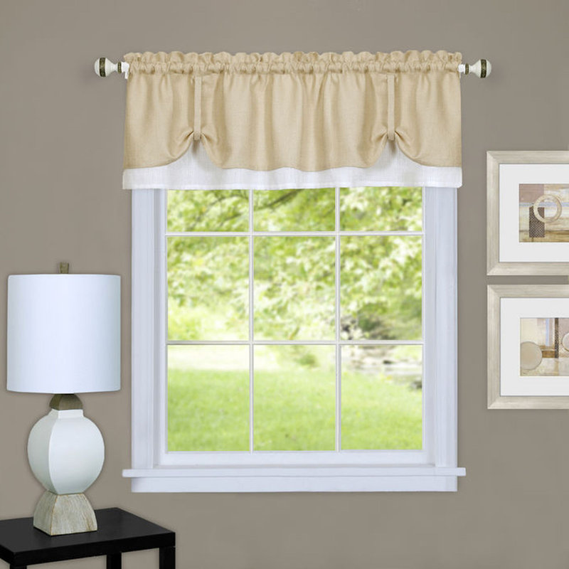 Cantonnière sur mesure 58 ", Brun clair/blanc