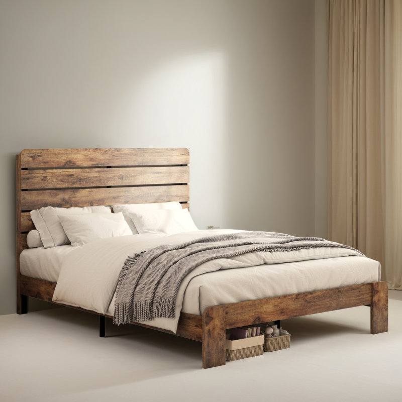 Drayden Platform Bed with Headboard, Footboard and Wood Frame, King