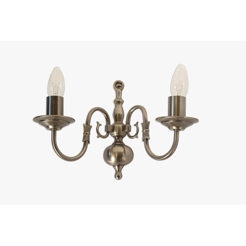 Roosevelt Candle Wall Light, Antique Brass