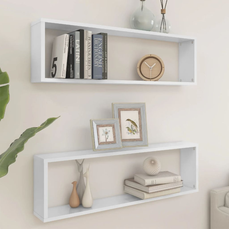 Aycel 2 Piece Cube Shelf, White, 30cm H x 100cm W x 15cm D