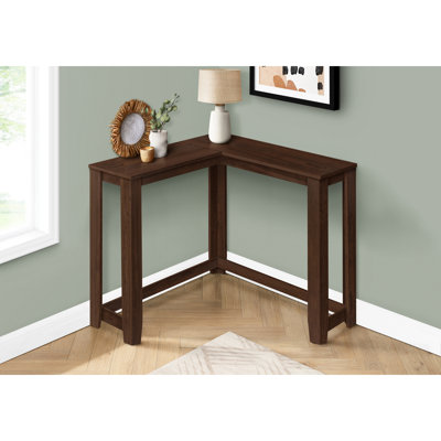 Table d'appoint pour entrée, structure étroite, stratifié brun, console contemporaine pour chambre à coucher, meuble d'angle décoratif