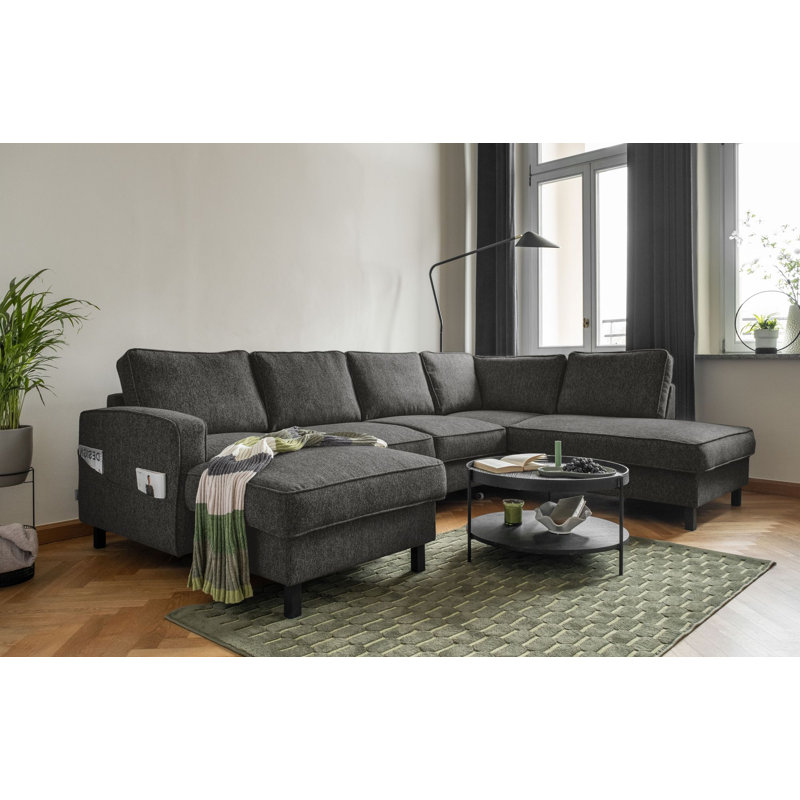 Molly Corner Sofa Bed U-Shape, Dark Grey, Right Hand Facing