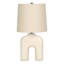 H 25 po, lampe de table, résine crème, abat-jour beige Design Design distinctif en forme d'arche