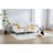 Velvet Upholstered Daybed, Ribbed Tufted Backrest, Daybed In Lavish Modern Design, Richly Hued Foam Comfort