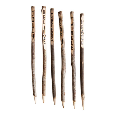 Wood Stake With Holiday Word