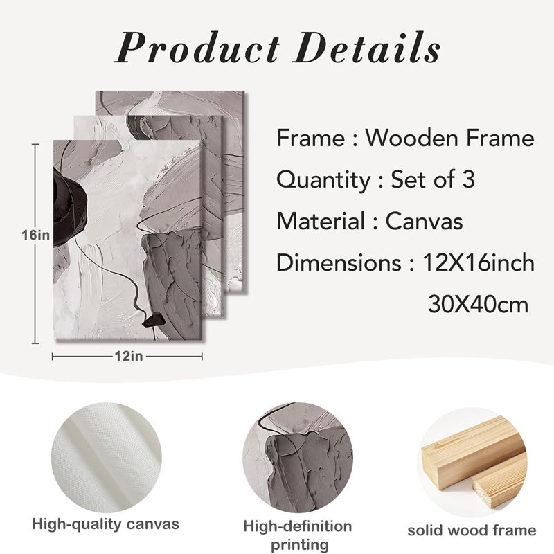 3 Piece Wrapped Canvas Print