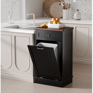 Havant Tilt Out Trash Cabinet 10 Gallon Wooden Free Standing (Not include trash can)