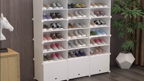 Shoe Rack Stand Storage Boot Sneaker Shelf Multi-Cube Closet Organizer  Cabinet