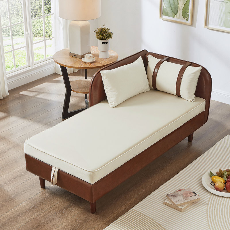 Chaise longue de rangement avec coussins moelleux