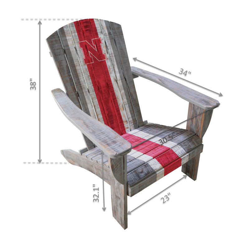 Chaise adirondack en bois ncaa, Université du Nebraska, Lincoln