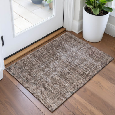 Premium Machine Washable Larock AMF1228 Global Rug