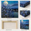 «Moonlit Blue Wildflower Landscape», art mural sur toile tendue-788659806