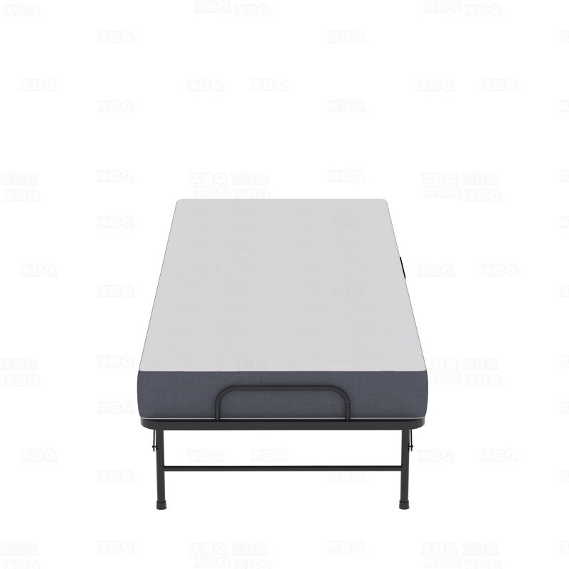 Lit pliant de 75 pouces avec matelas en mousse à mémoire de forme de 5 po, invité escamotable peu encombrant, structure en métal robuste sur roulettes, lit simple portable pour adultes et invités