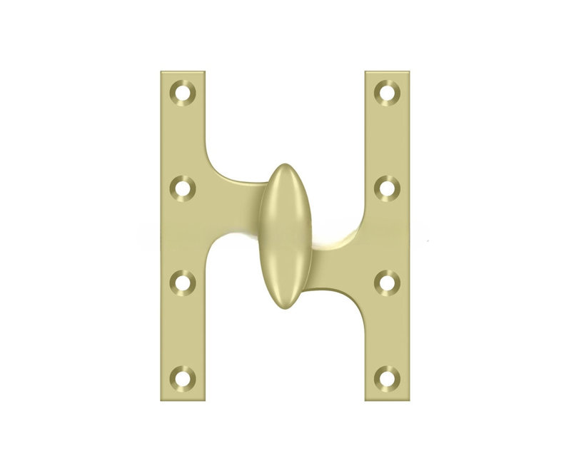 Charnière Deltana OK6045B3UNL-R 6 po x 4-1 / 2 po Finition laiton brillant non laqué, Laiton non laqué, Côté droit