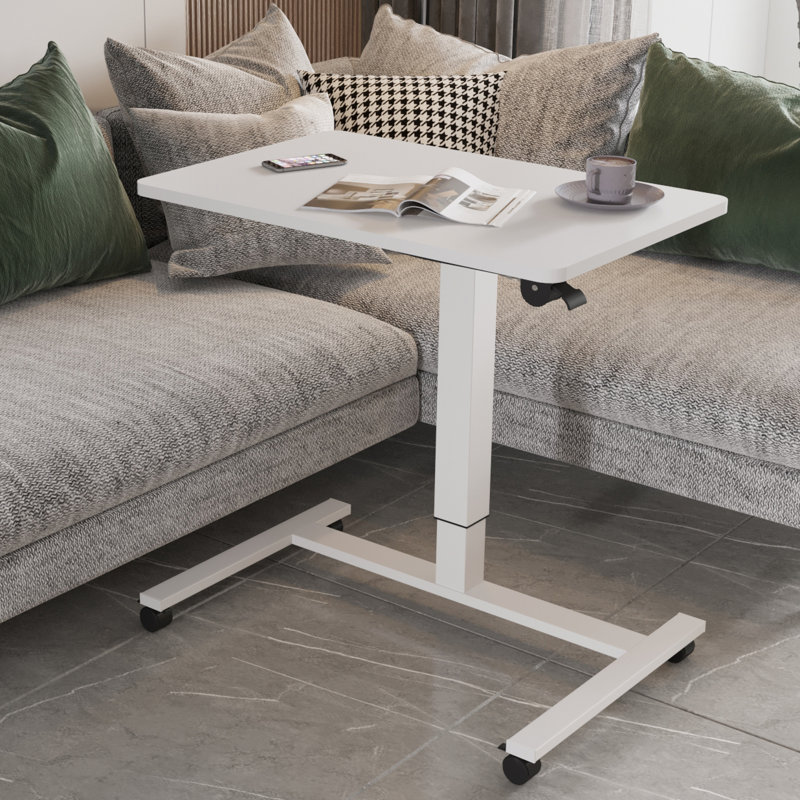 Raygen 28" Pneumatic Height Adjustable Standing Desk, White