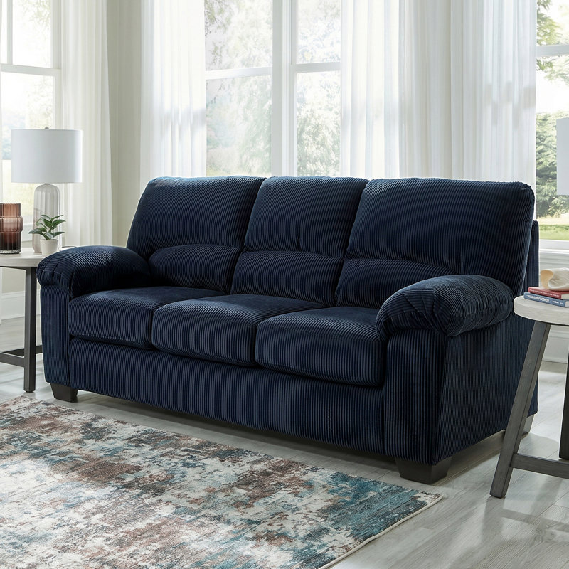 Castanon Sofa, Navy Polyester
