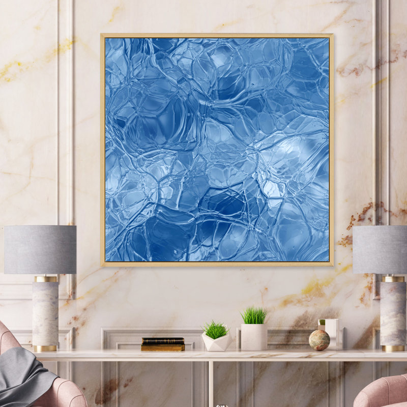 Blue Ice Structures - Impression sur toile, Cadre flottant en érable, H 30 po x l 30 po
