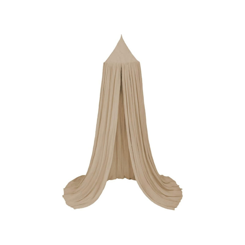 Bed Canopy With Round Dome, For Bedroom, Beige, 245 X 50 X 50Cm
