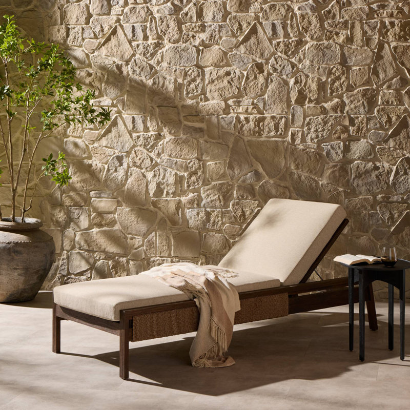 Brio Outdoor Teak Chaise Lounge