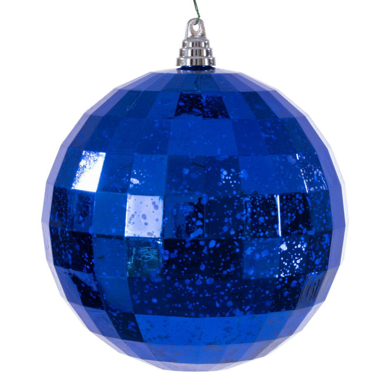 Vickerman 8" Mirror Mercury Ornament., Blue