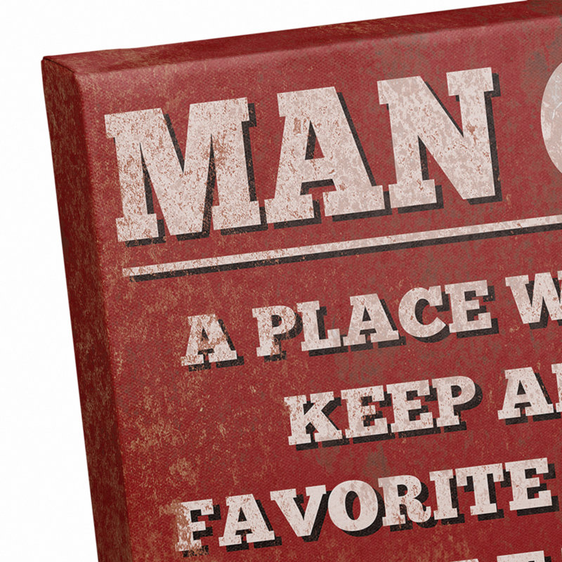 «Man Cave Red», reproduction sur toile sans cadre