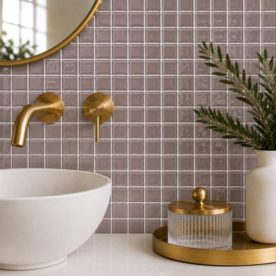 Torch Song 1'' W x 1'' L Glass Tile Mosaic Sheet