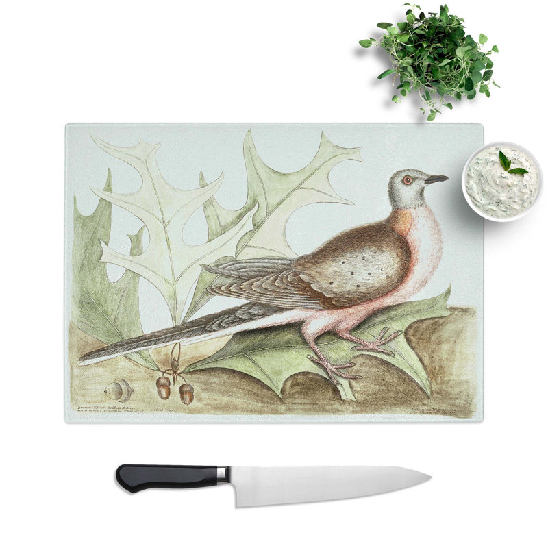 Tempered Glass Pigeon of Passage by Mark Catesby Chopping Board, 39 cm W x 28.5 cm L