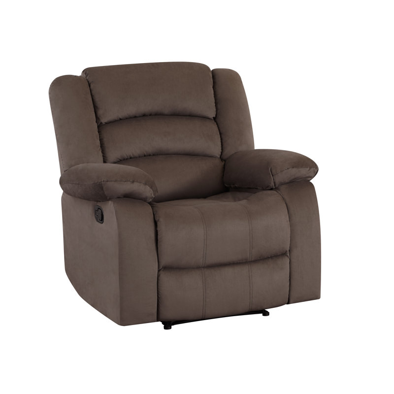 Aum Upholstered Recliner, Brown Microfiber/Microsuede
