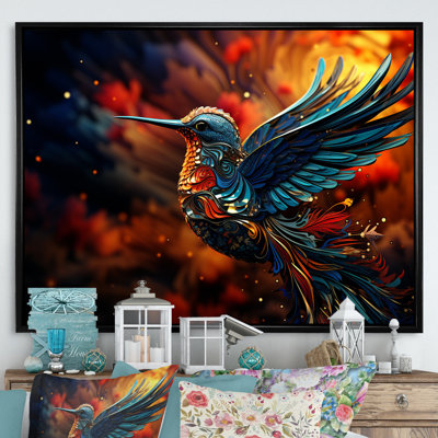 Colibri bleu, vol des tropiques - Art mural colibri