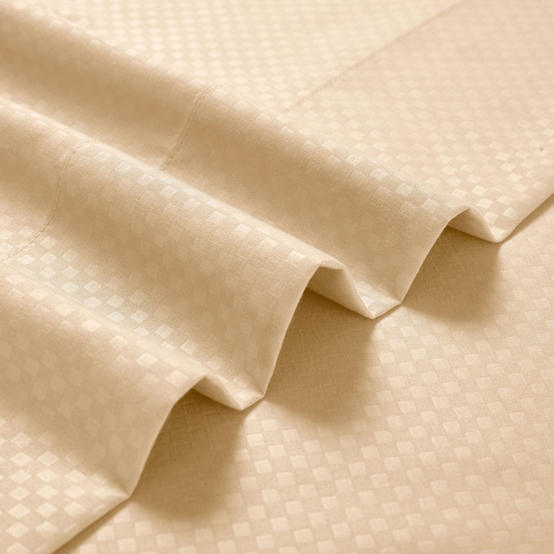 Ensemble de draps en microfibre , Beige, Ensemble de draps pour lit simple + 1 drap-housse 