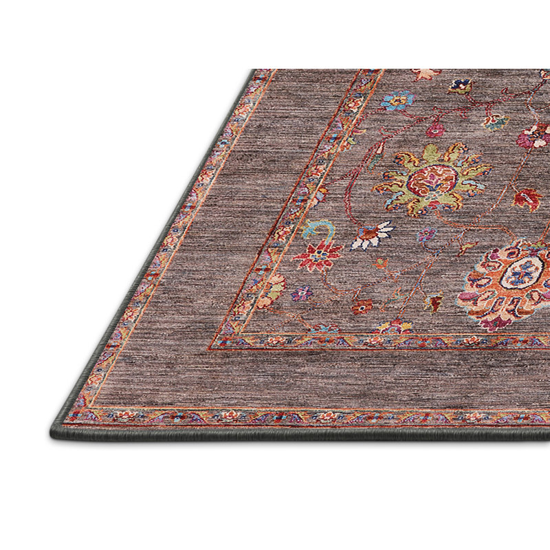Tapis brun à motif oriental, Rectangle 7 pi x 10 pi