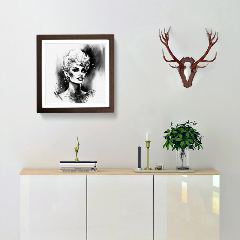 Single Picture Frame Print on Wood, Walnut