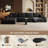 135.4" Modular Sectional Sofa For Living Room Modern L-Shape Cloud Couch Compression Upholstered Corduroy Fabric Deep Seat With Chaise-875366538-875366542