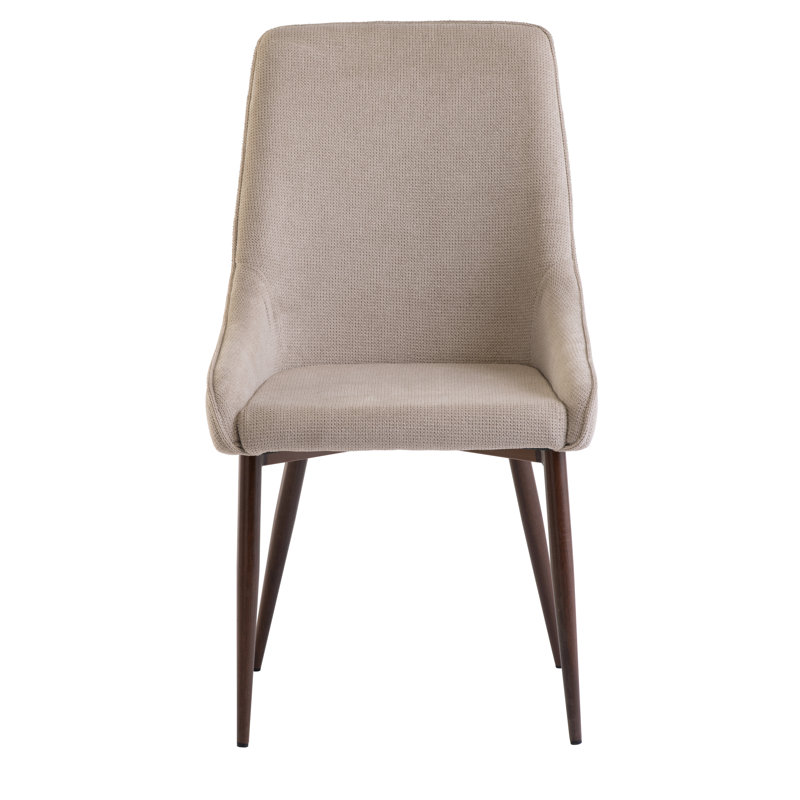 Erie 48cm H Polyester Blend Upholstered Metal Parsons Chair in Ivory