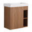 Meuble-lavabo flottant mural avec lavabo en résine blanche et porte d'armoire à fermeture en douceur