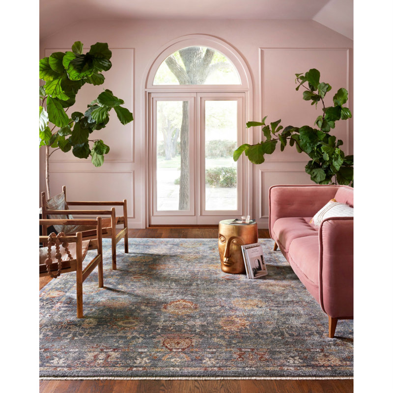 Tapis oriental gris / brun en laine, Carré 1 pi 6 po x 1 pi 6 po