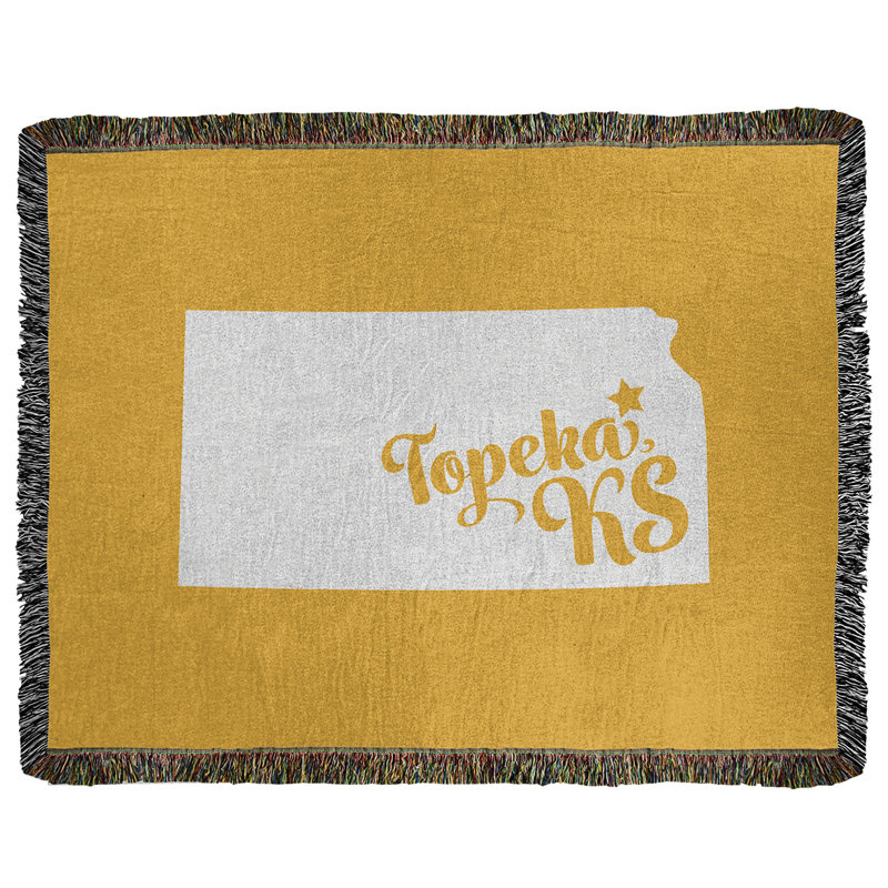 Jeté en coton tissé topeka kansas, l 37 po x L 52 po, Jaune