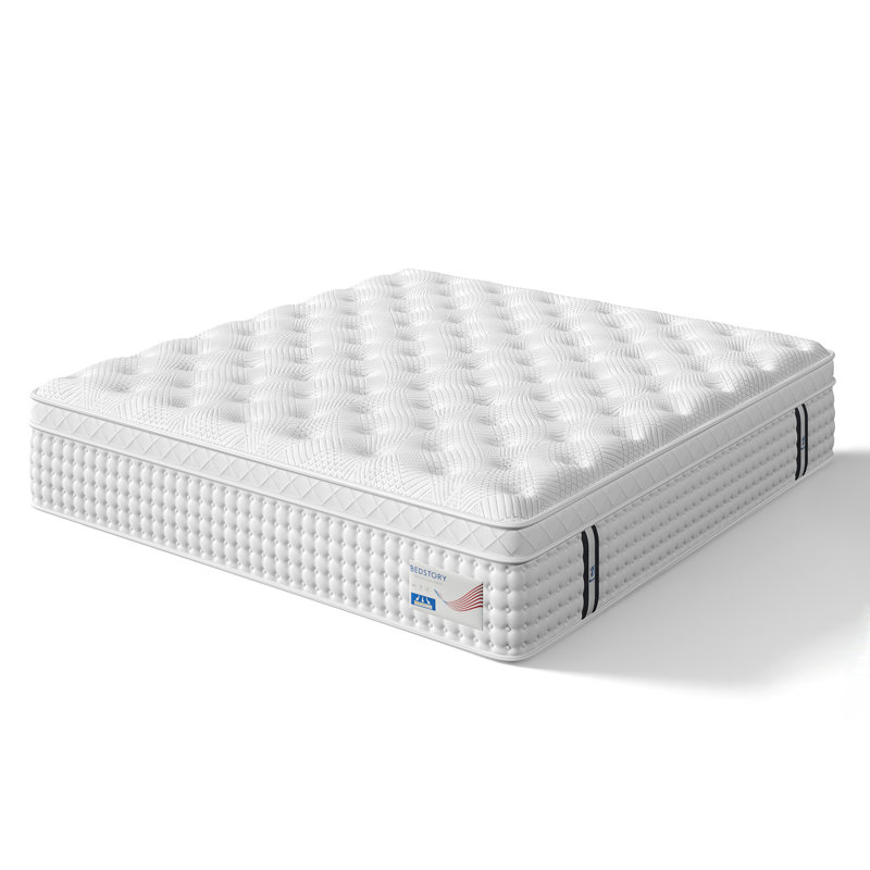 Matelas hybride en mousse à mémoire de forme et lit à ressorts ensachés, 14", Très grand lit