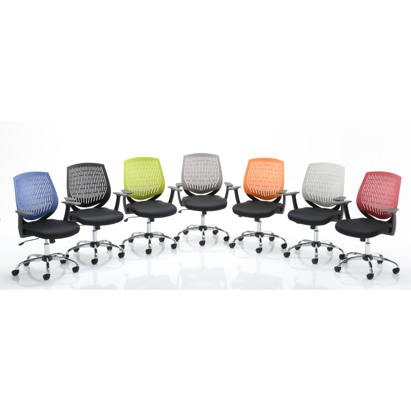 Dura Mid-Back Desk Chair, Orange/Black
